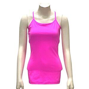 Lululemon IVIVVA Athletica Pink Racerback Tank Top Polyester Lycra Blend Active